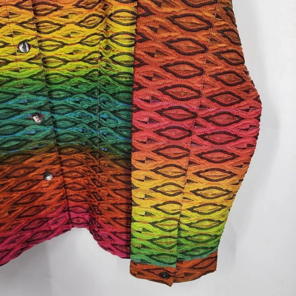 Chico's Women's Multi Color Oval Knit Collared Jacket Size XL - Picture 3 of 9